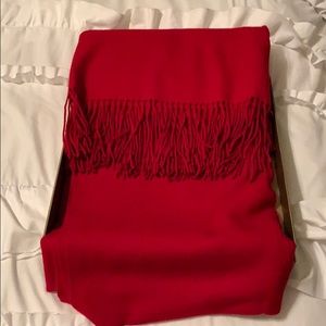 100% cashmere throw in red brand new in box.